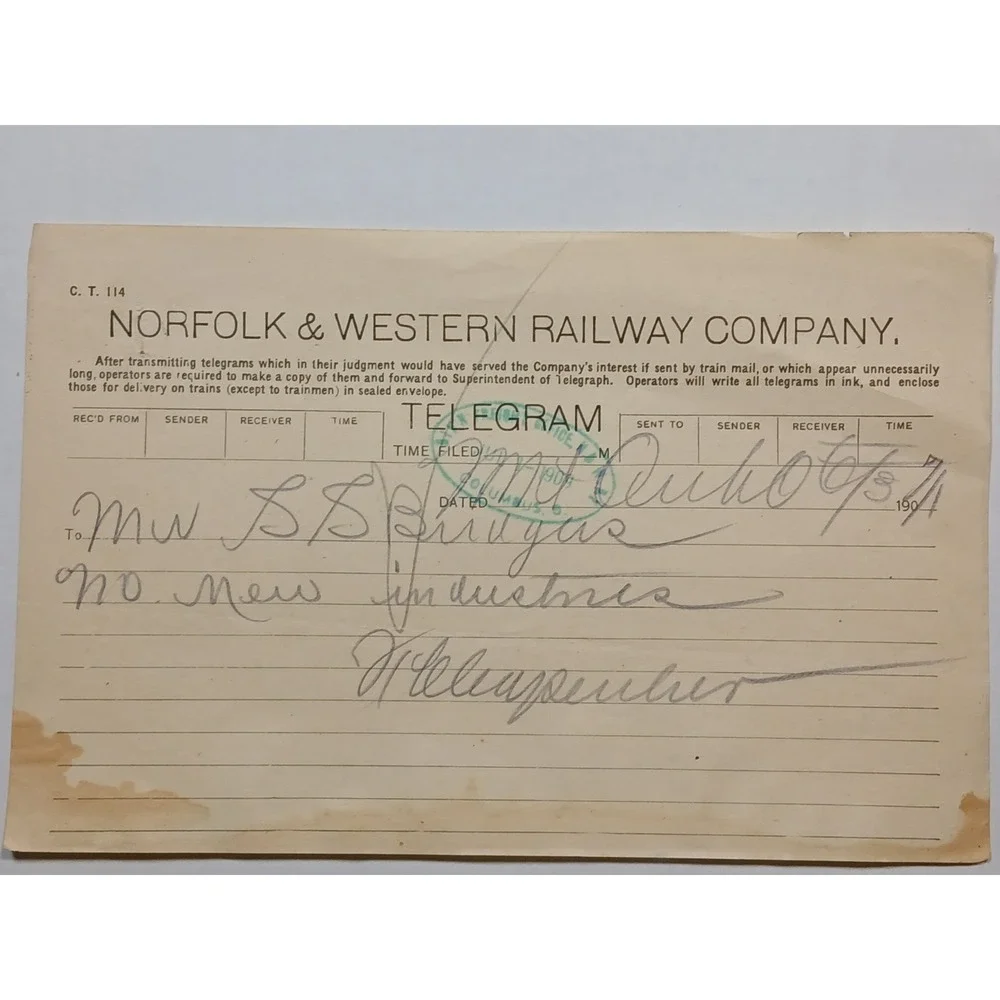 Antique 1901 Norfolk & Western Railway Letter  Lucasville Ohio Station  Lot Of 3